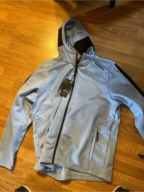Men's Light Blue Zip-Up Hooded Jacket puma porsche (621112 24) size XL Blissful